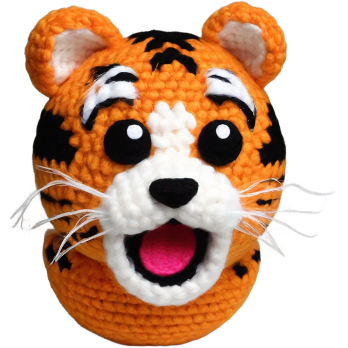 Tiger crochet plush emoji