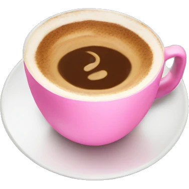 a coffee cup with a pink cappuccino inside emoji