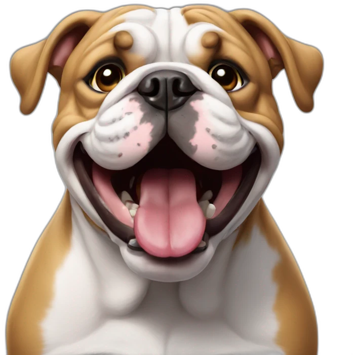 english bulldog smile emoji