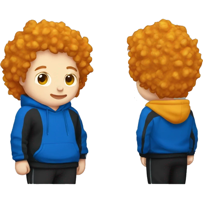 fat, ginger streamer named caseoh wearing a blue hoodie and black sweatpants with cheez-it dust on it emoji emoji