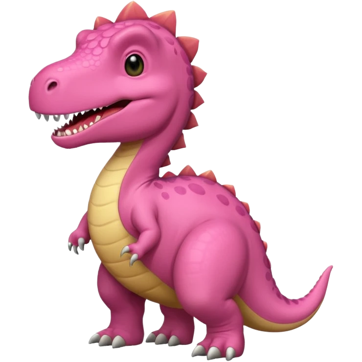 Crea un emoji de un dinosaurio de color rosa, que sea como este 🦖 emoji