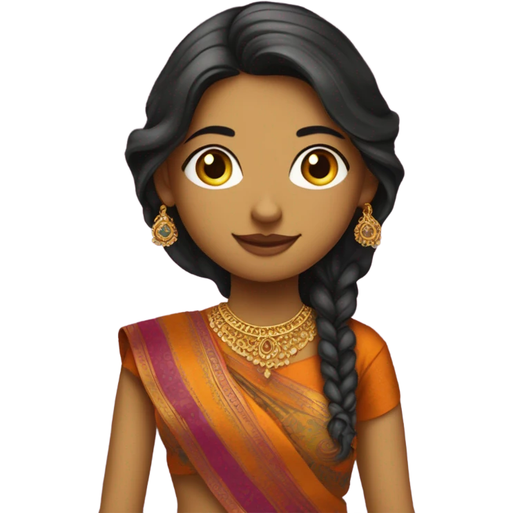 girl wearing saree emoji