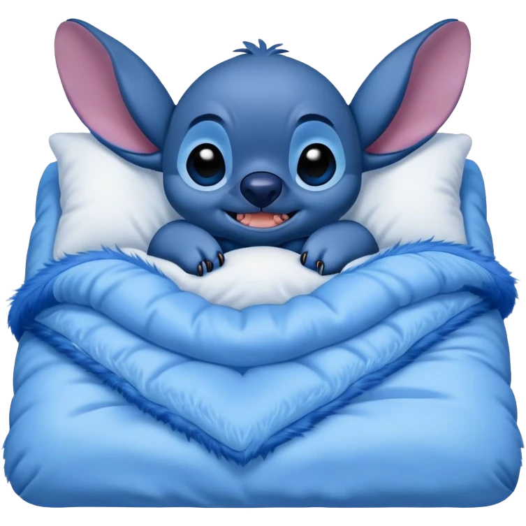 Stitch in bed snuggled emoji