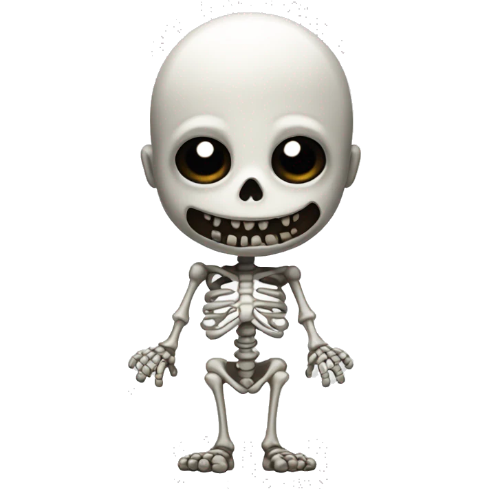 skeleton boy in horror theme with pale white skin emoji