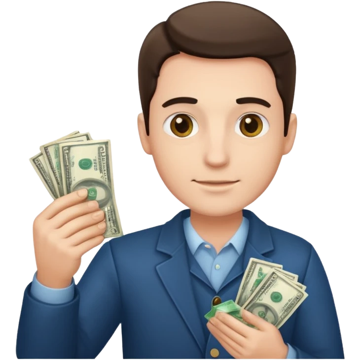 An American man with money in his hands emoji