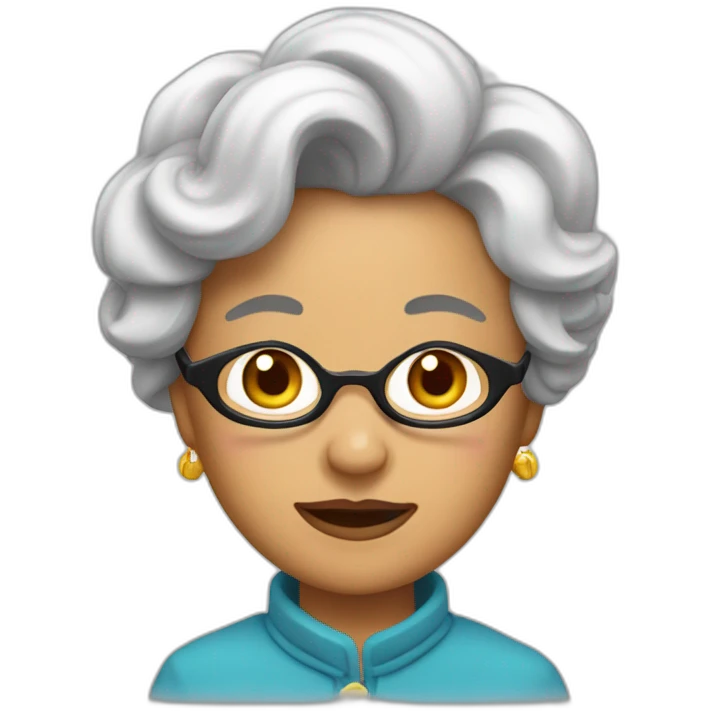 Mamie avec son chiey emoji