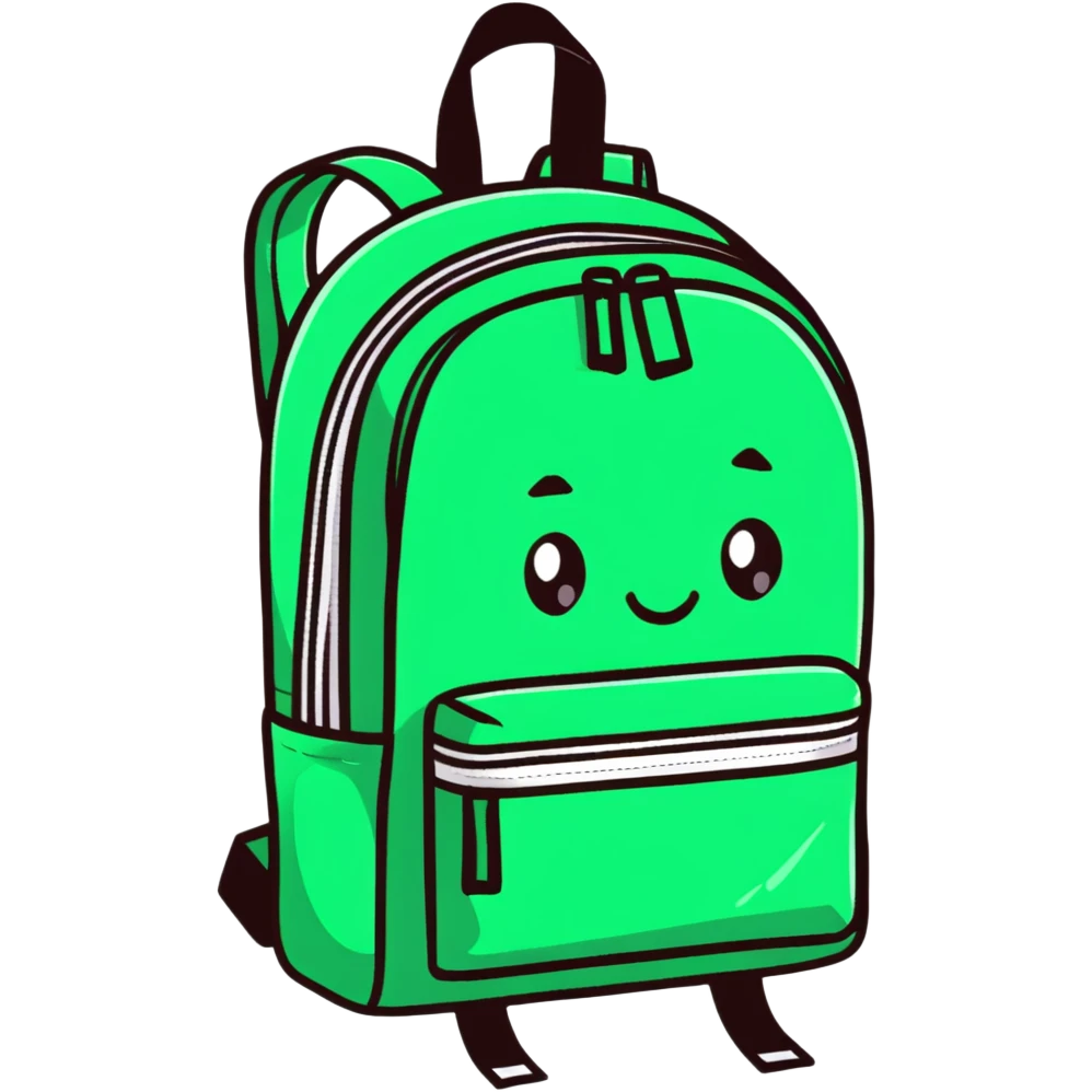 Backpack filled with emotions, colorful emoji
