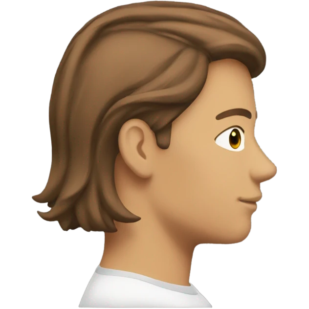 Back of the head brown hair emoji
