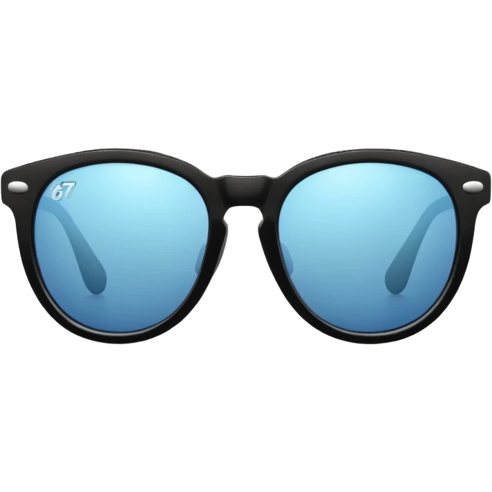 Sunglasses with the number 67 on them emoji