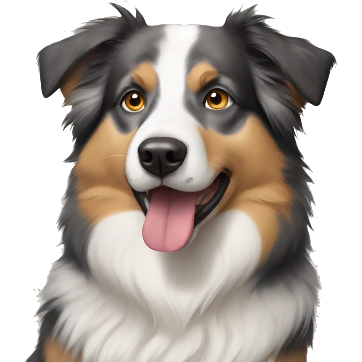 Australian shepherd and husky mixed dog emoji