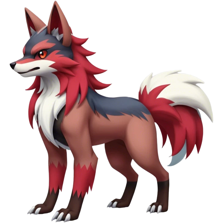 Zoroark-Zorua-Lycanroc-hybrid full body emoji