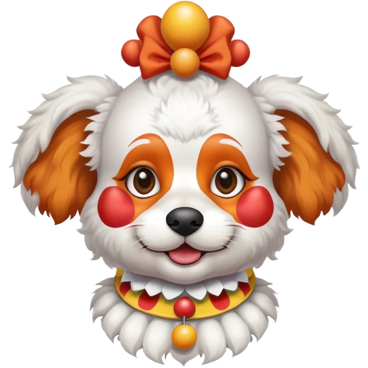 white jackapoo with apricot ears at circus emoji