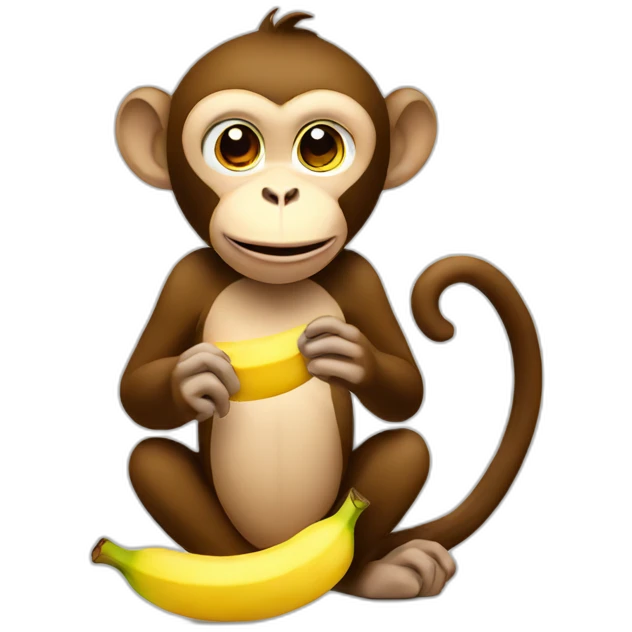 Monkey eating banana emoji