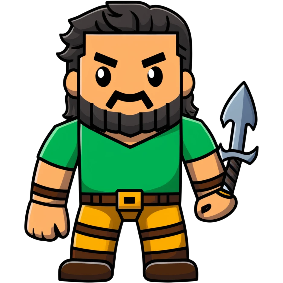 Jason Momoa as a Minecraft character emoji