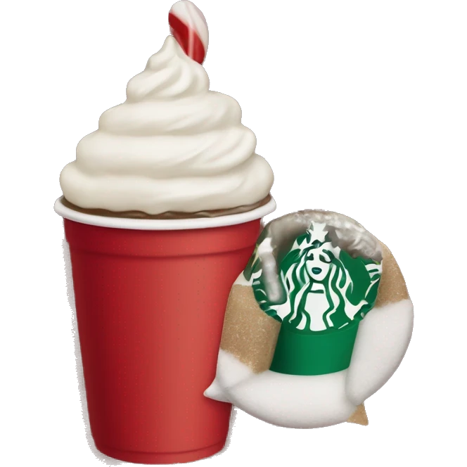 Starbucks peppermint mocha in red cup emoji