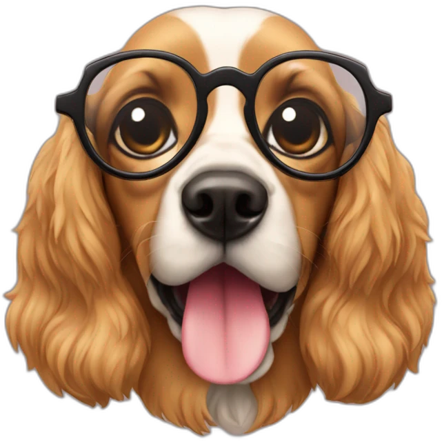 Cocker and glasses emoji