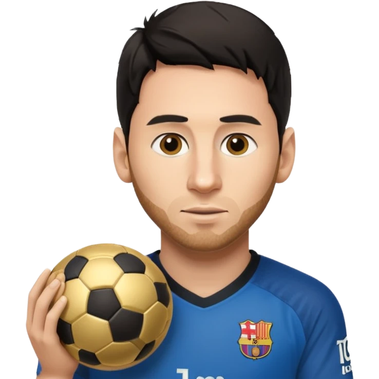 Messi con un balón de oro emoji