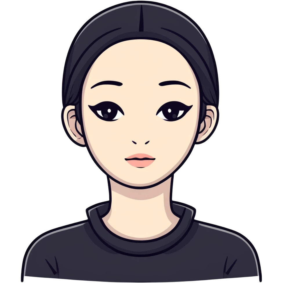 gothic person with black clothes, pale skin, and dark makeup emoji