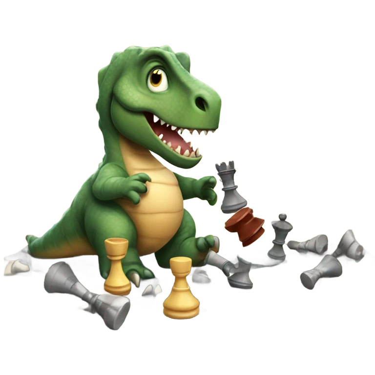 Dinosaur playing chess emoji