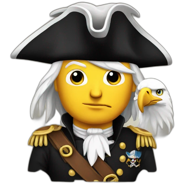 pirate trump with bald eagle on his shoulder emoji