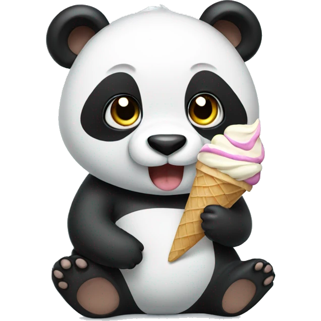 Panda eating ice cream emoji