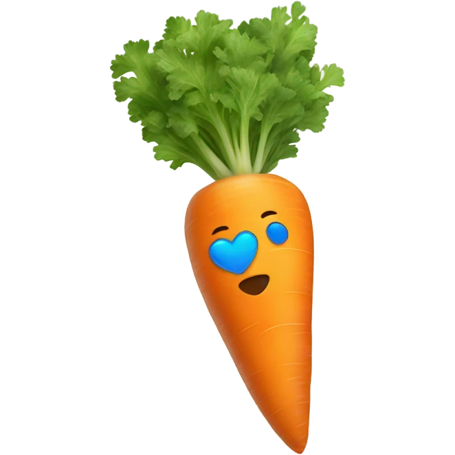 carrot with blue hearts emoji