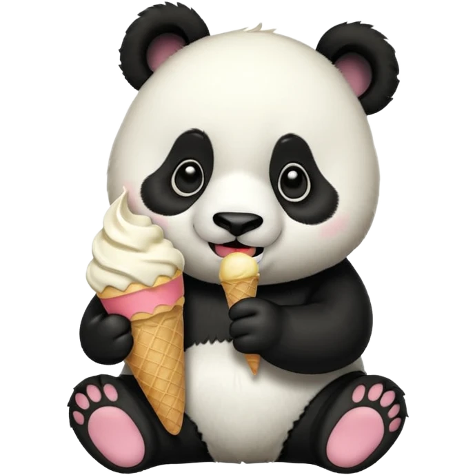 Panda eating ice cream emoji