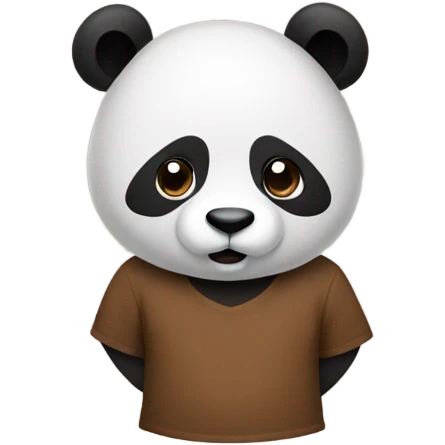Panda with a brown T shirt on  emoji