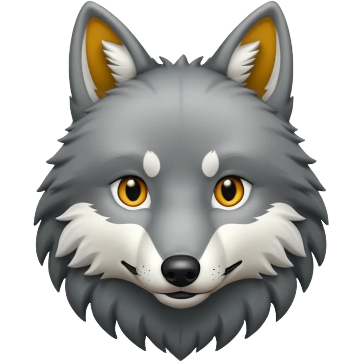 Huella de lobo de color blanco y borde negro  emoji