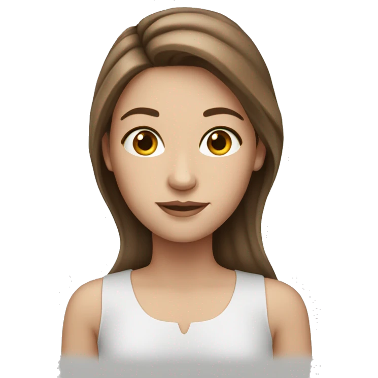 White girl with long brown hair emoji