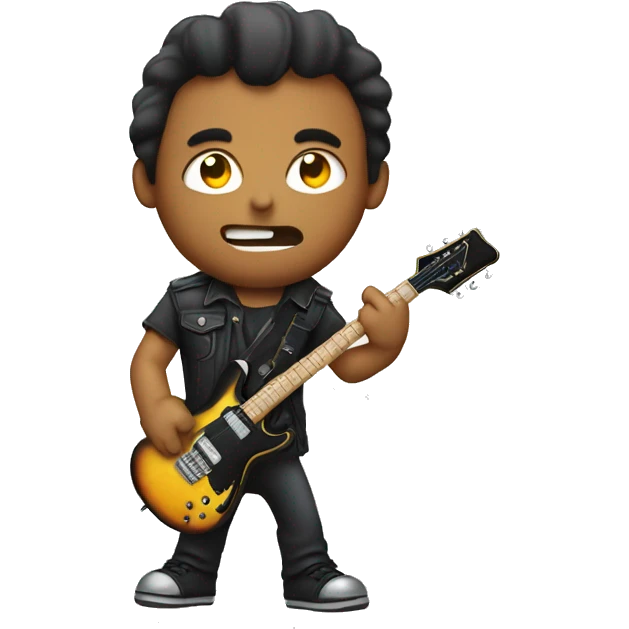 James Hatfield holding a heavy metal guitar emoji