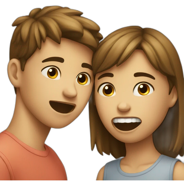 Girl bites boy emoji