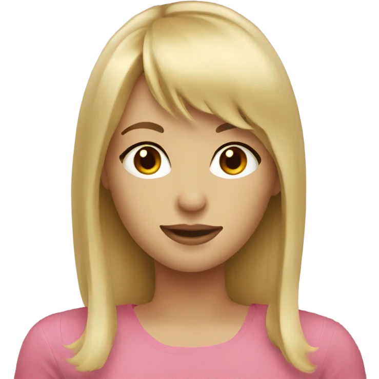 Blonde haired girl with bangs emoji