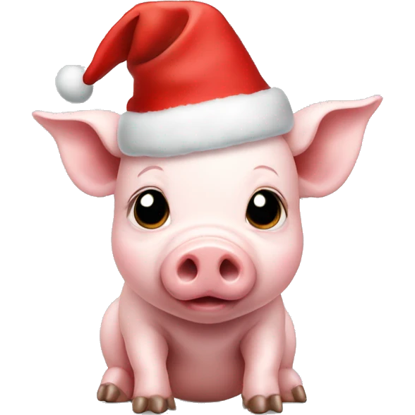 baby pig with christmas hat on  emoji