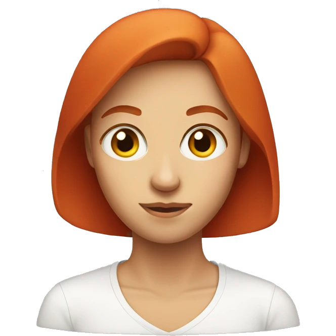 Red head slanted eyes emoji