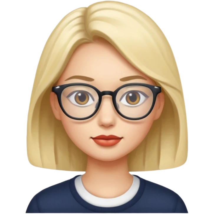 model wearing glasses emoji