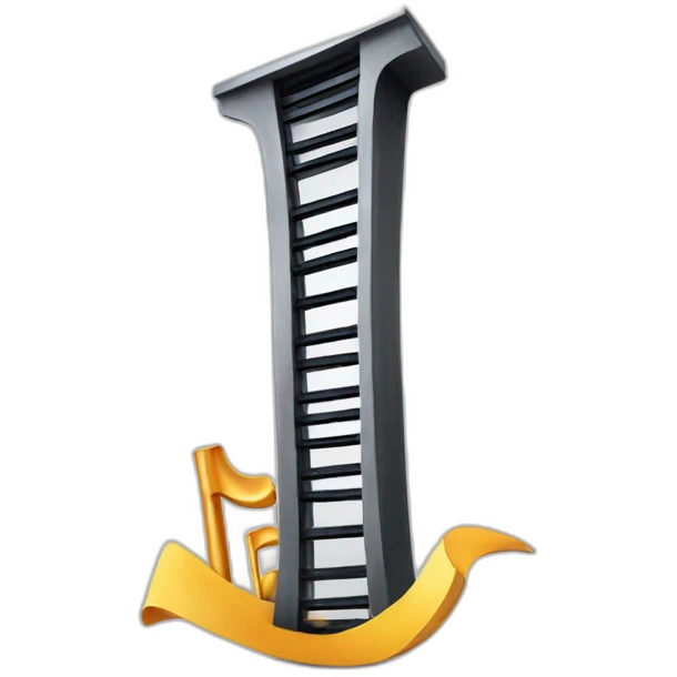 A tower in the shape of a razor with giant musical notes inside it emoji
