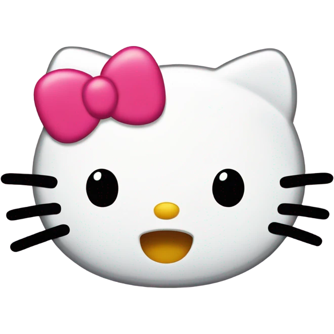 Hello kitty head with black dot eyes and no mouth emoji