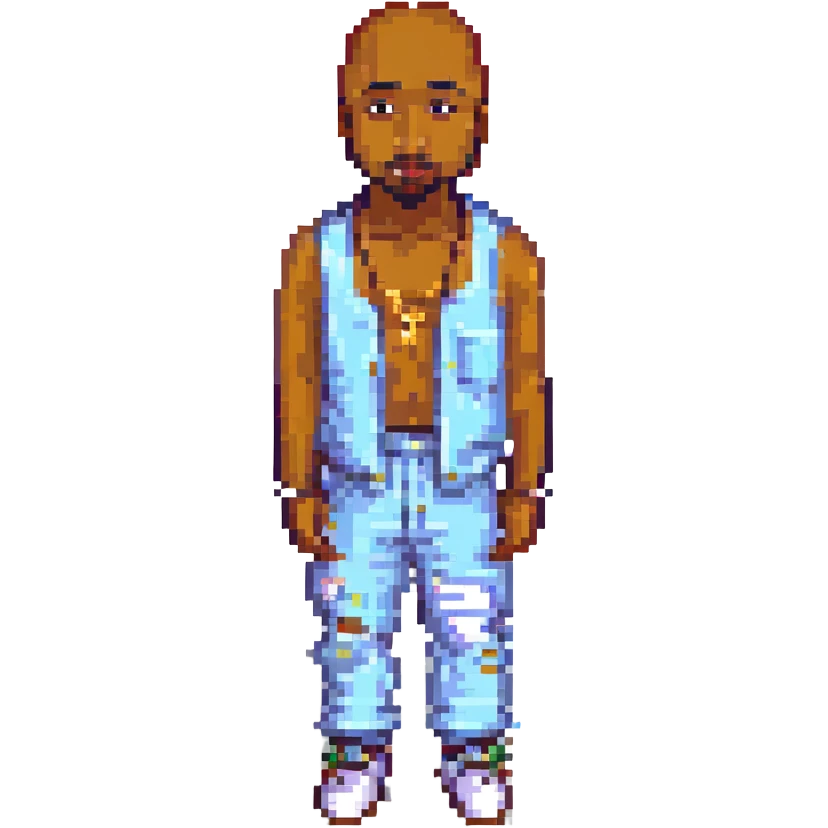 2Pac в полный рост, no background emoji