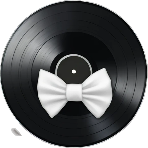 vinyl record with white bow emoji