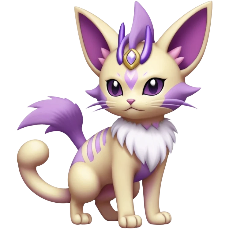 Meowth-Espeon-Skitty-Pokémon-Fakémon-hybrid-creature (full body) emoji