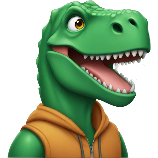 Dinosaur wearing a hoodie  emoji