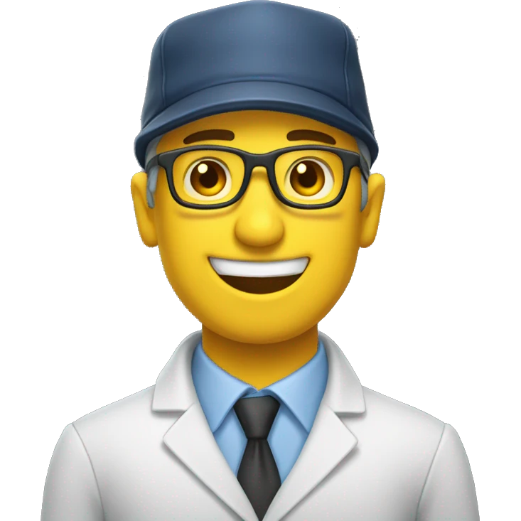 Emoji de profesor con gorra emoji