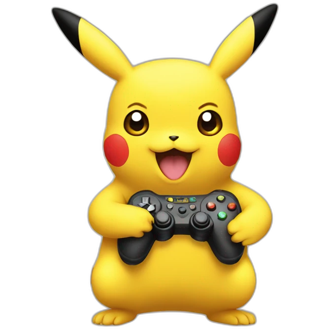 Pikachu playing video games emoji