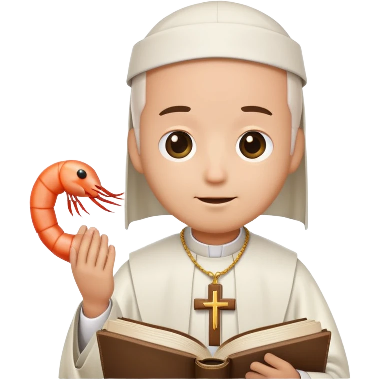 A shrimp wearing priest clothes emoji