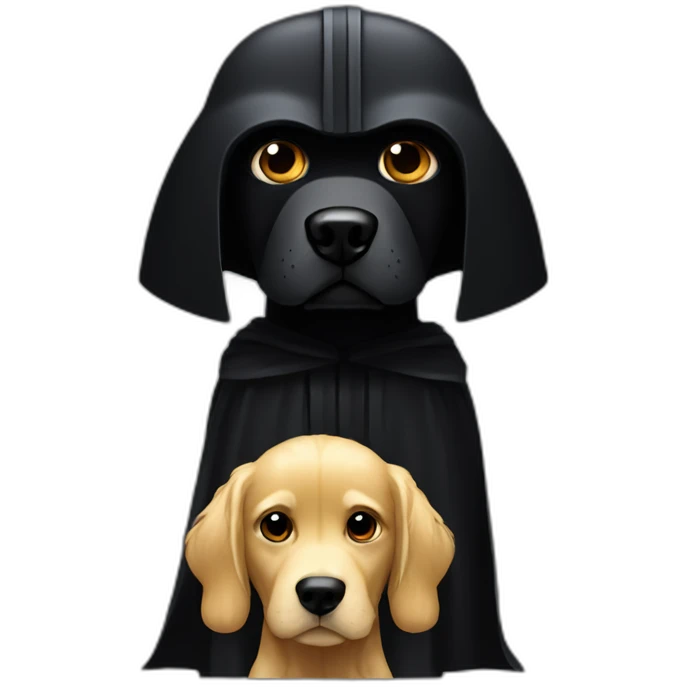 Dark Vador and golden retriever emoji