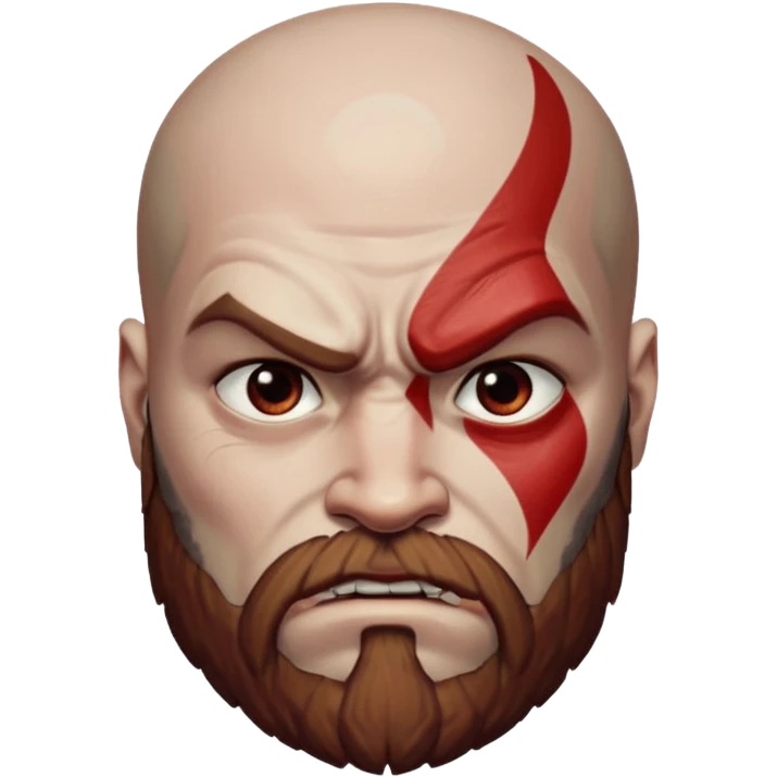 Visage de Kratos du jeu PlayStation emoji