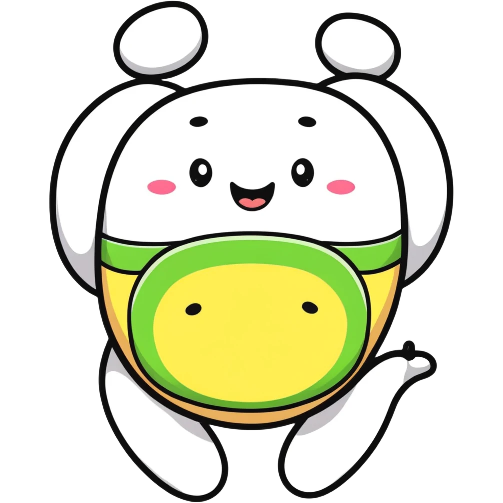 cartoon stomach with a happy face emoji