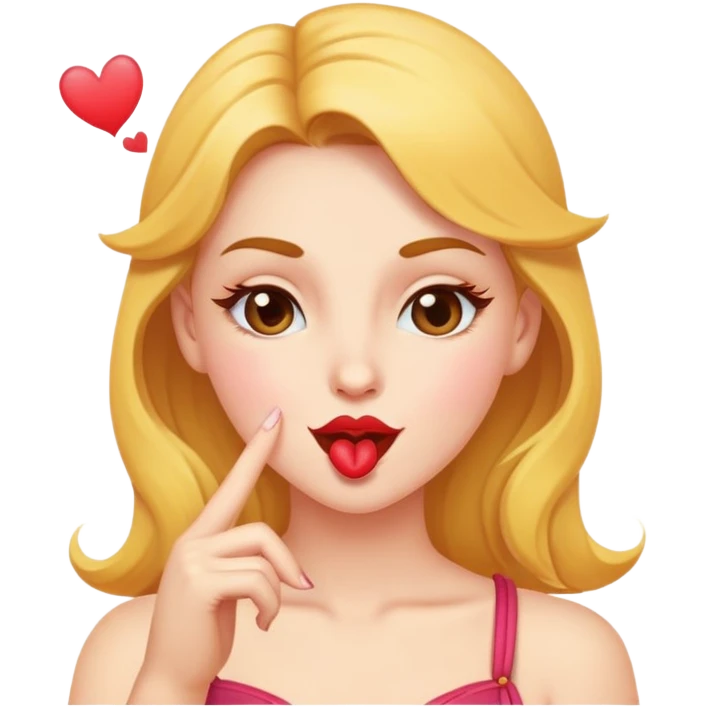 girl winking while blowing a kiss emoji