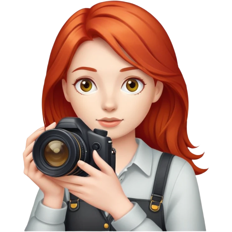Red hair girl photographer emoji